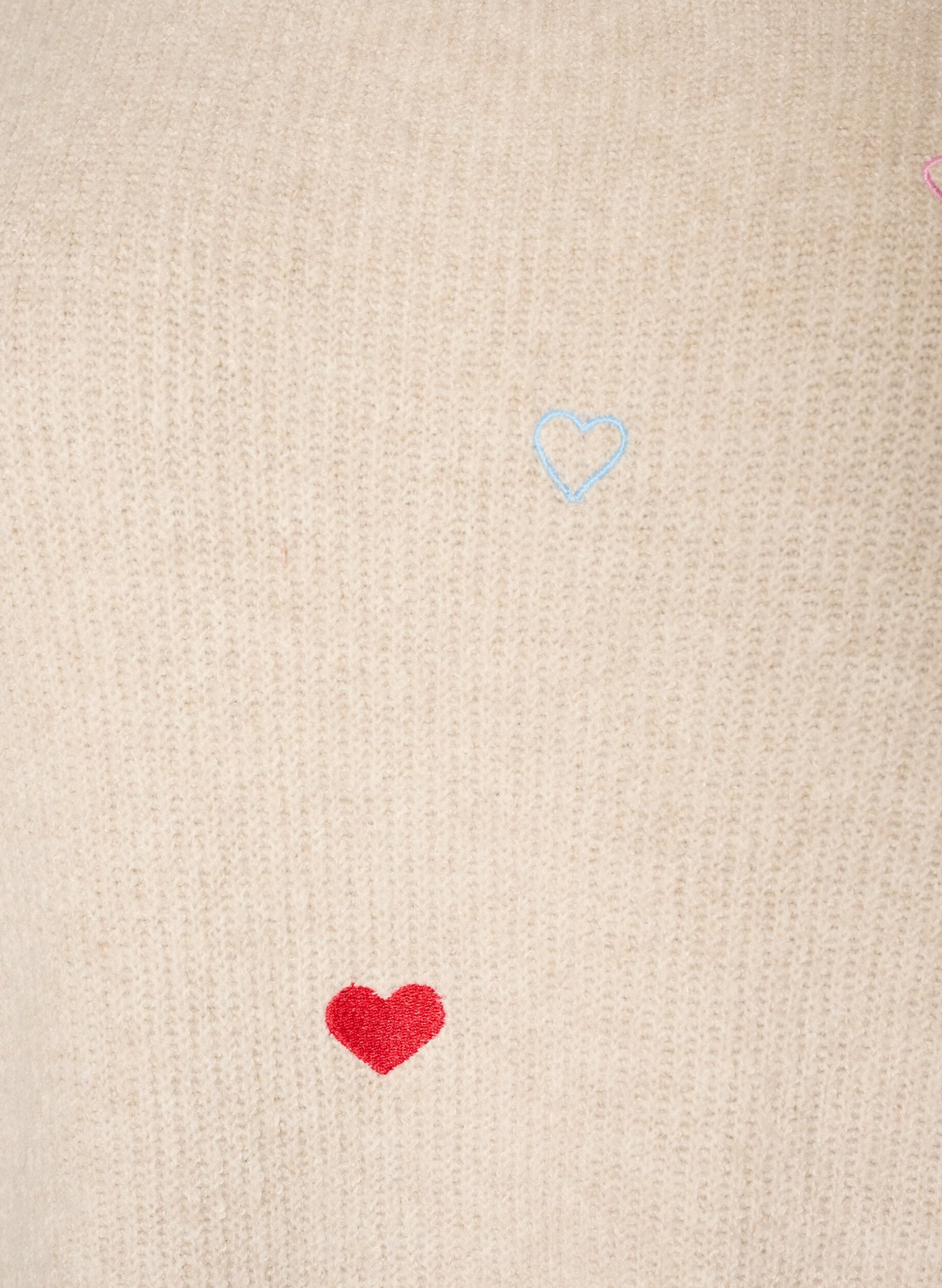 ZizziChemisier en jersey avec des c&oelig;urs et manches 3/4, Beige, Packshot image number 2