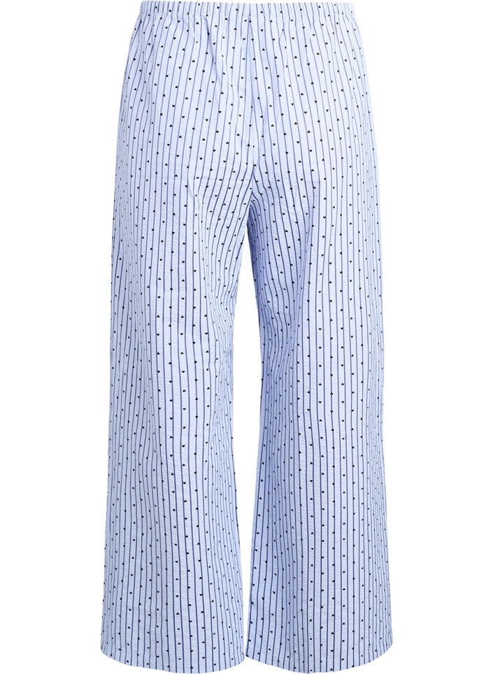 Pantalon de pyjama en seersucker ample à taille haute, Bleu Clair, Packshot image number 1