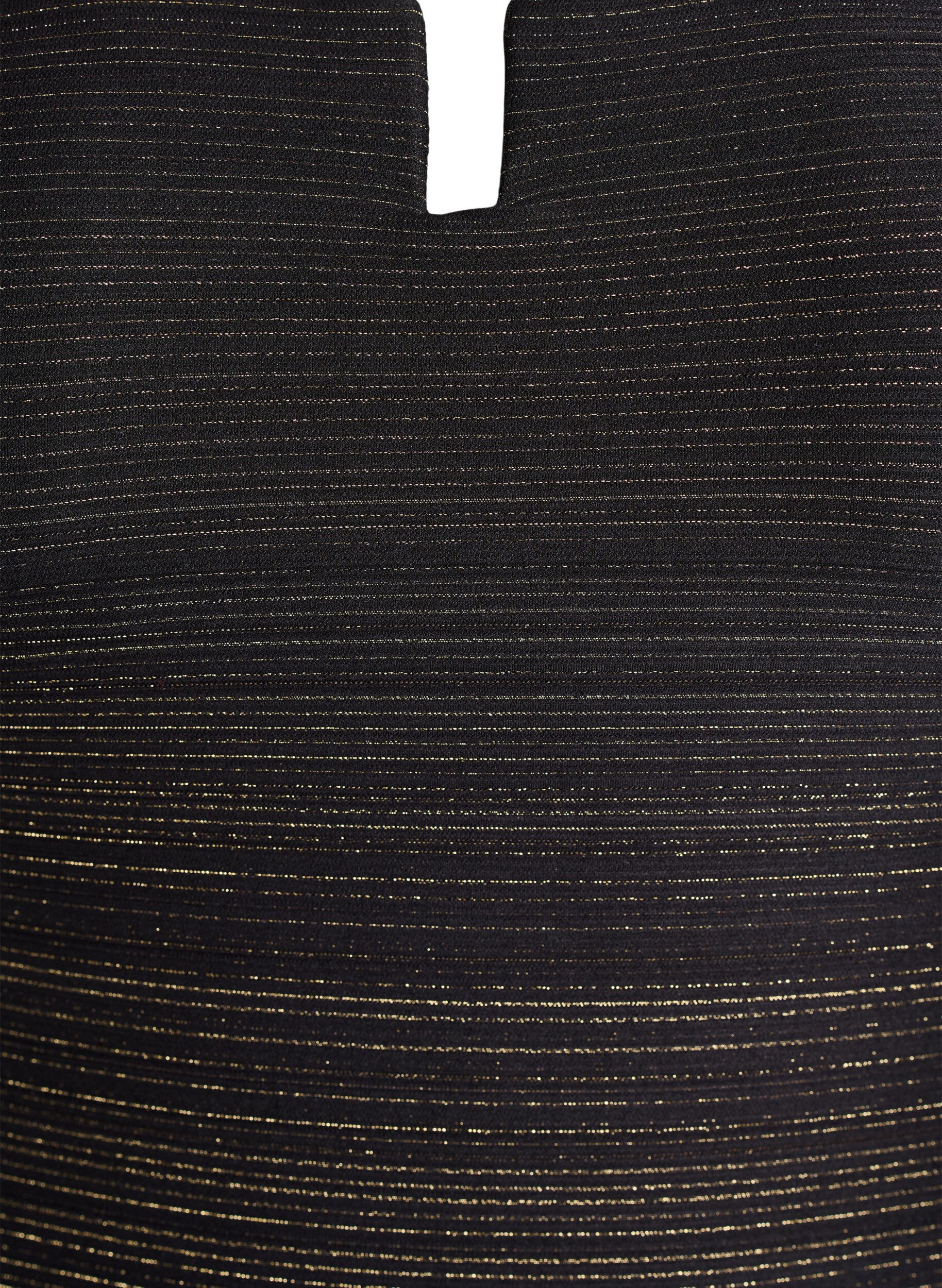 Zizzi Maillot de bain &agrave; rayures textur&eacute;es avec d&eacute;tail sur le devant, Noir, Packshot image number 2