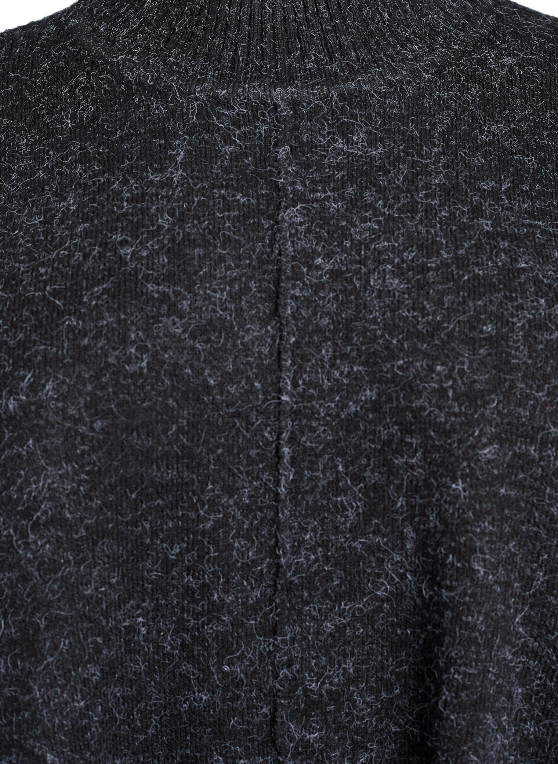 Zizzi Poncho &agrave; col rond avec d&eacute;tails c&ocirc;tel&eacute;s, Gris anthracite, Packshot image number 2