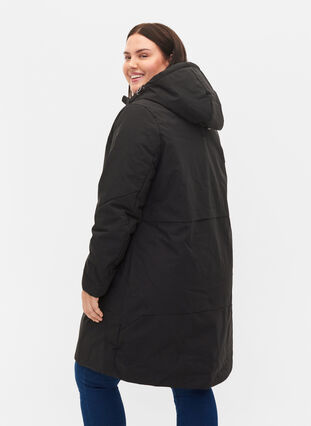 Veste d'hiver avec cordon de serrage à la taille, Black, Model image number 1