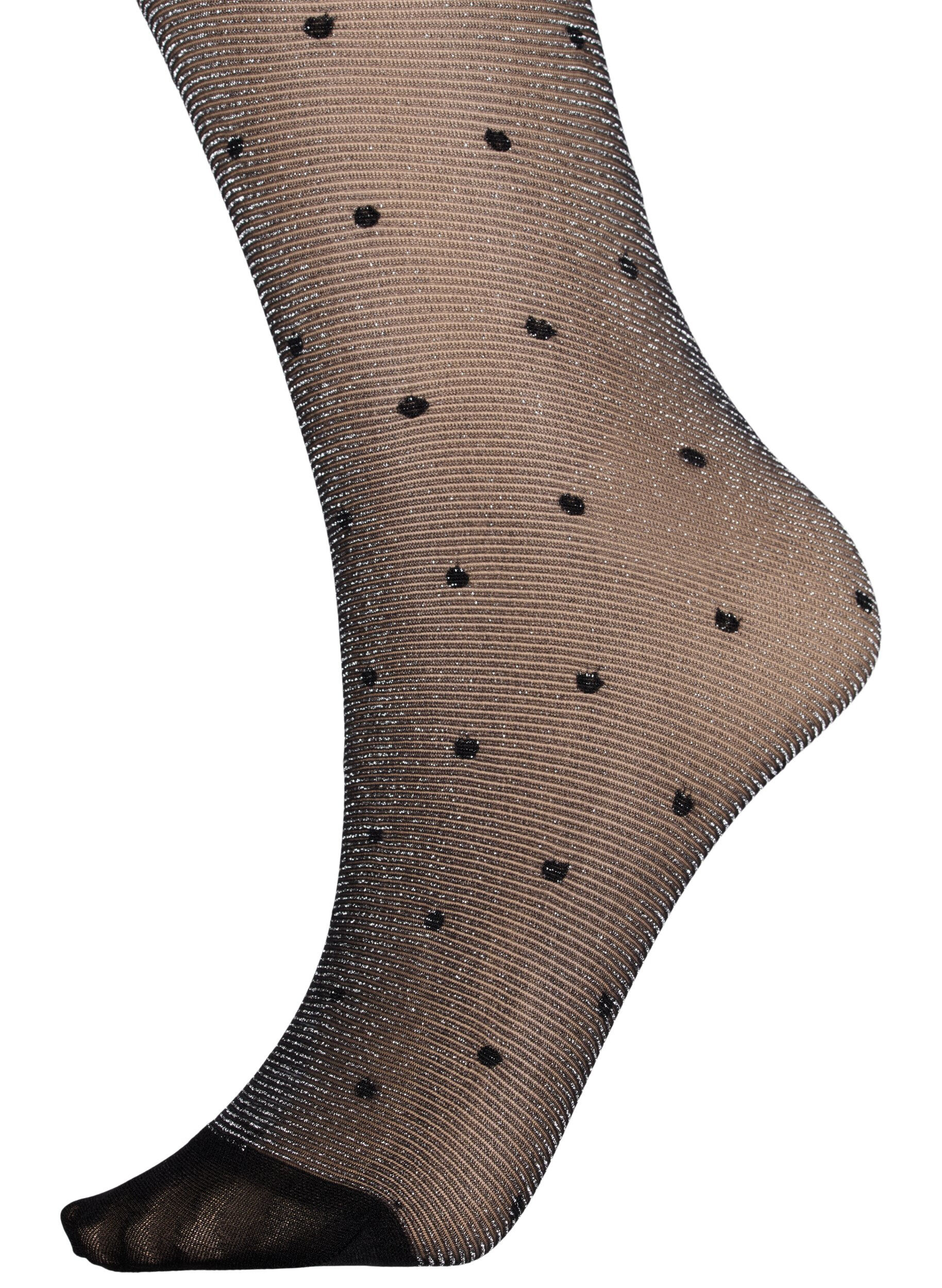 Zizzi Collants &agrave; pois en 30 deniers, Black, Packshot image number 1