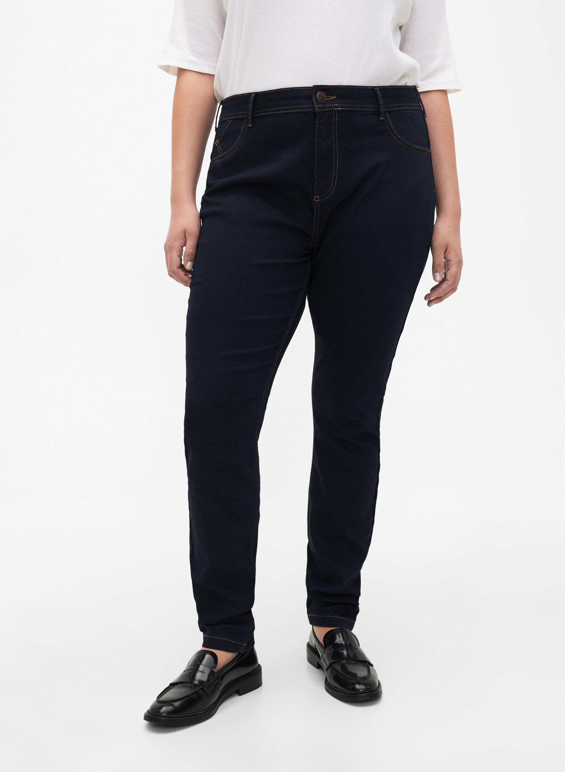 Zizzi Jean Amy coupe extra slim taille haute, Bleu, Model image number 2