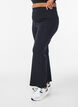Pantalon flare en jersey &agrave; taille haute et fentes, Noir, Model image number 0