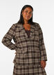 Blazer &agrave; carreaux avec poches et fente au dos, Marron, Model image number 0