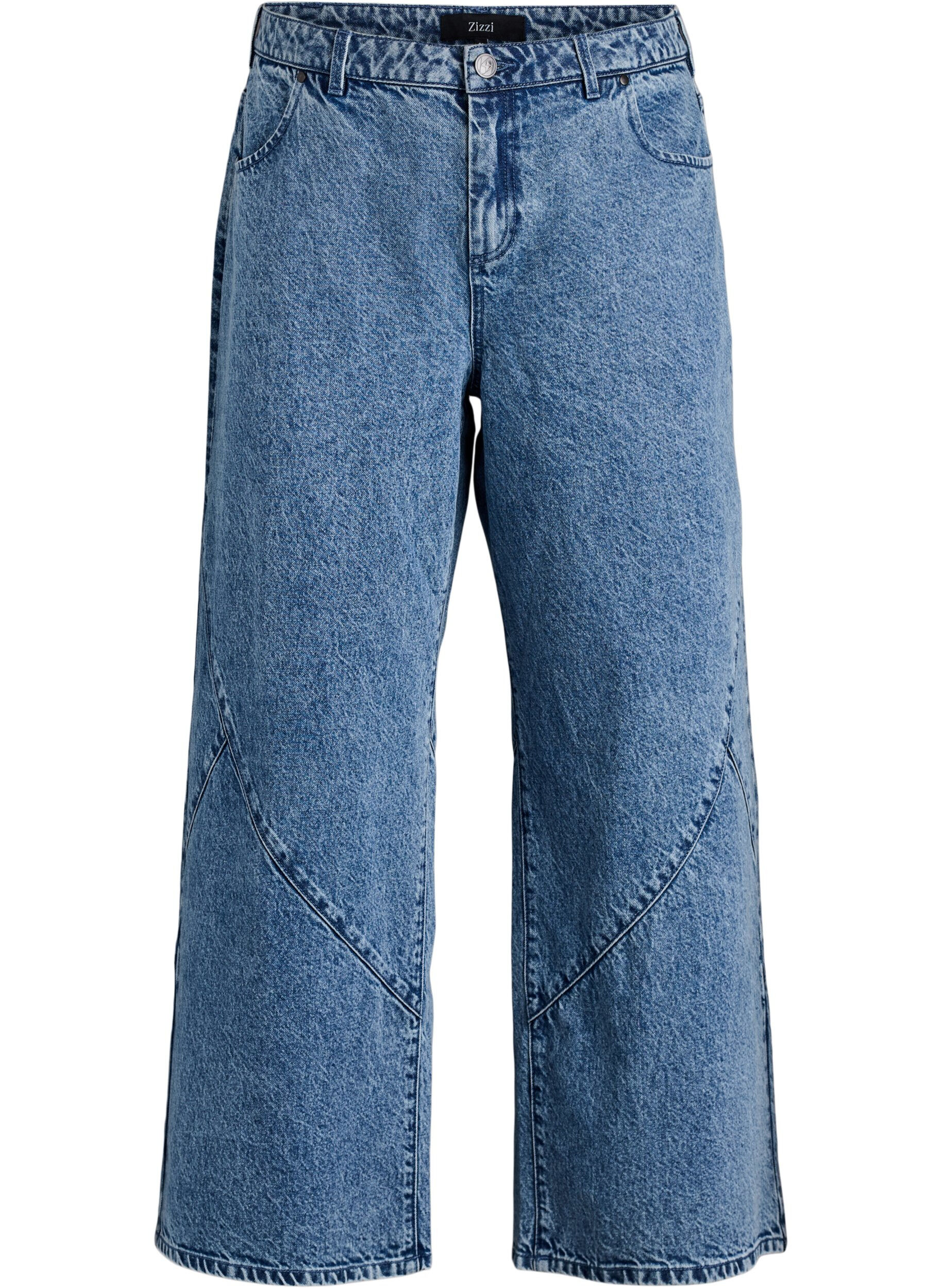 Jean coupe ample avec coutures apparentes