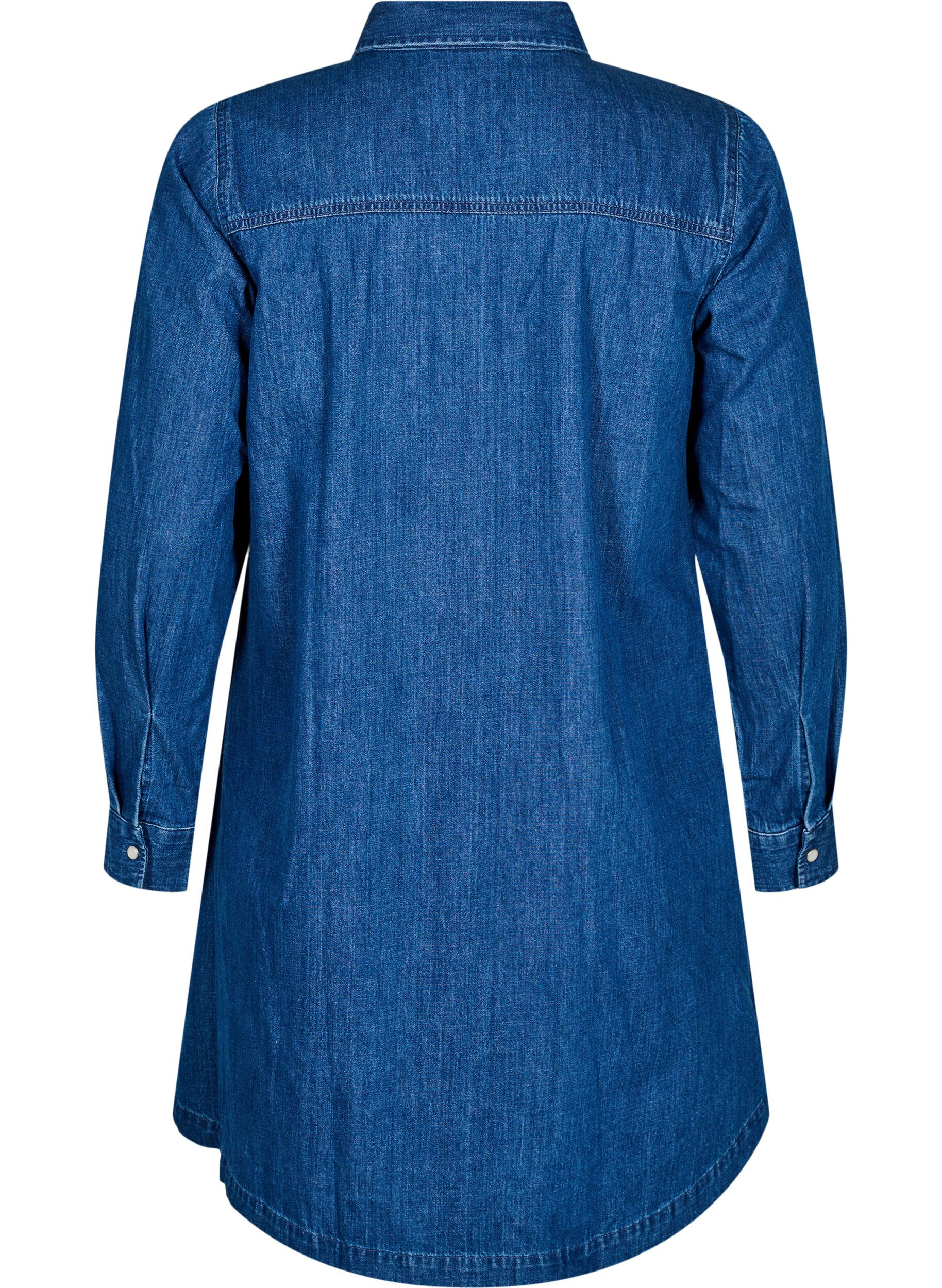 Zizzi Robe en jean avec boutons, Bleu, Packshot image number 1