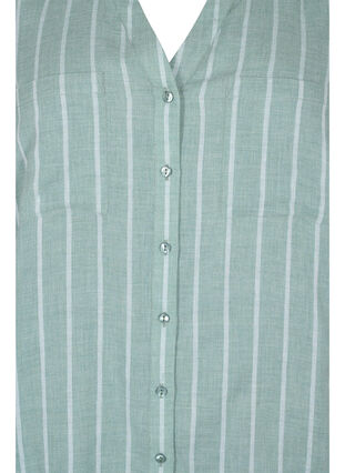 Chemise rayée avec encolure en V, Balsam Green Stripe, Packshot image number 2