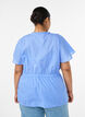 Blouse en coton avec lien &agrave; nouer et taille &eacute;lastiqu&eacute;e, Bleu, Model image number 2