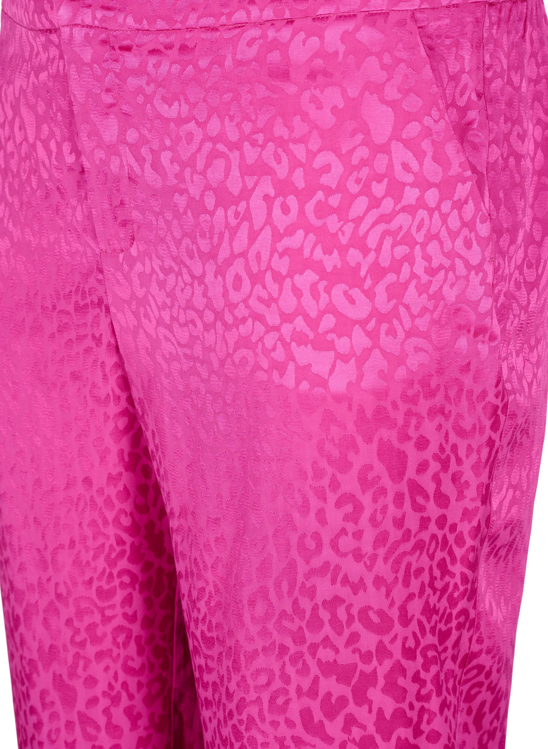 Zizzi Pantalon en jacquard de viscose ton sur ton, Rose Violet, Packshot image number 2
