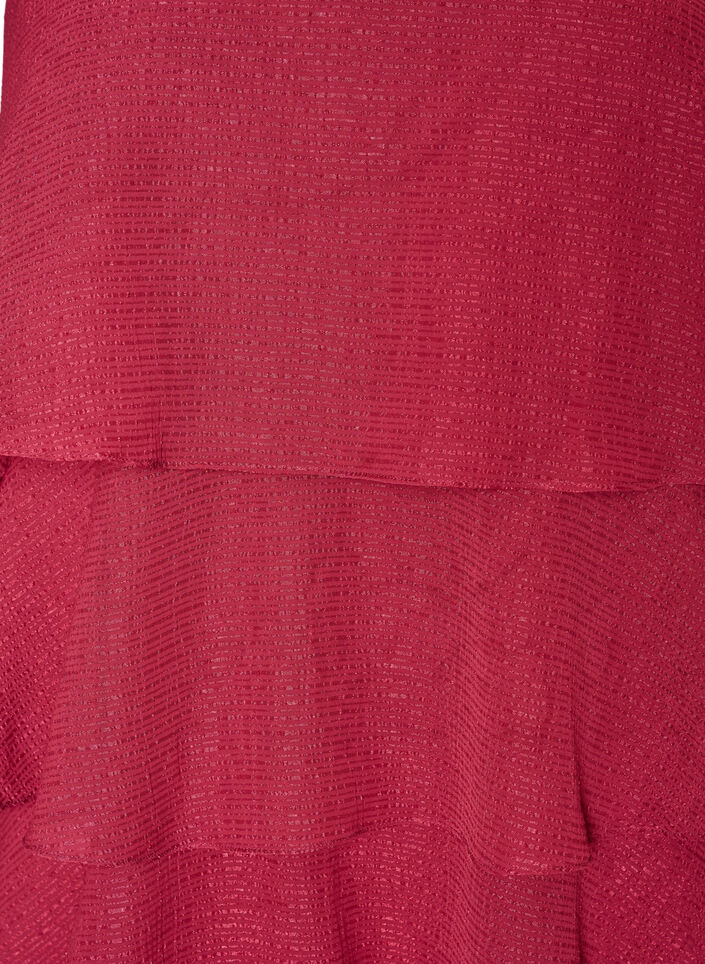 Robe &agrave; volants superpos&eacute;s avec fines bretelles, Rouge, Packshot image number 2
