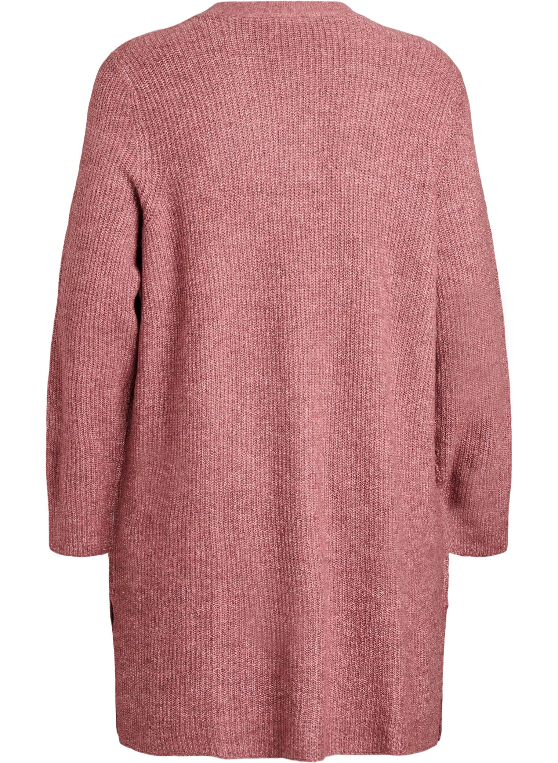 Zizzi FLASH - Cardigan long c&ocirc;tel&eacute; sans fermeture, Rose, Packshot image number 1