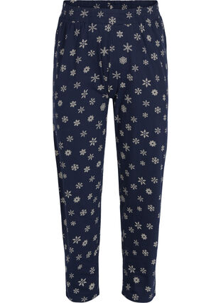 Pantalon de pyjama ample en coton bio, Night Sky Snow, Packshot image number 0
