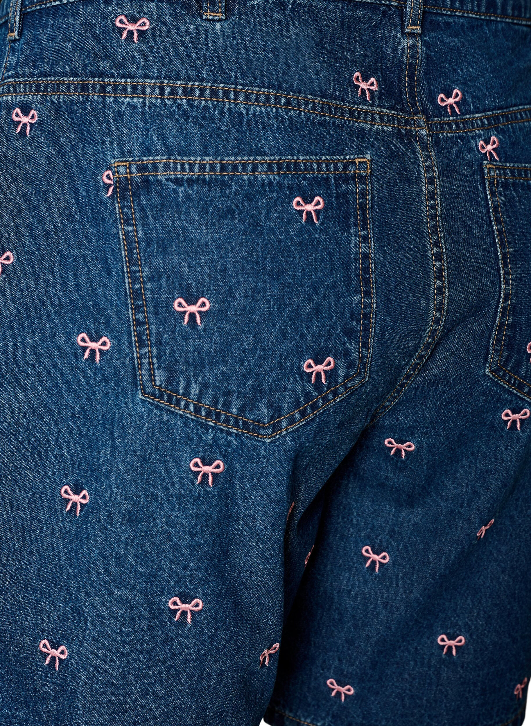 ZizziShort en jean brod&eacute;, Bleu, Packshot image number 3
