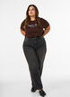 T-shirt en coton bio avec imprim&eacute;, Marron, Model image number 1
