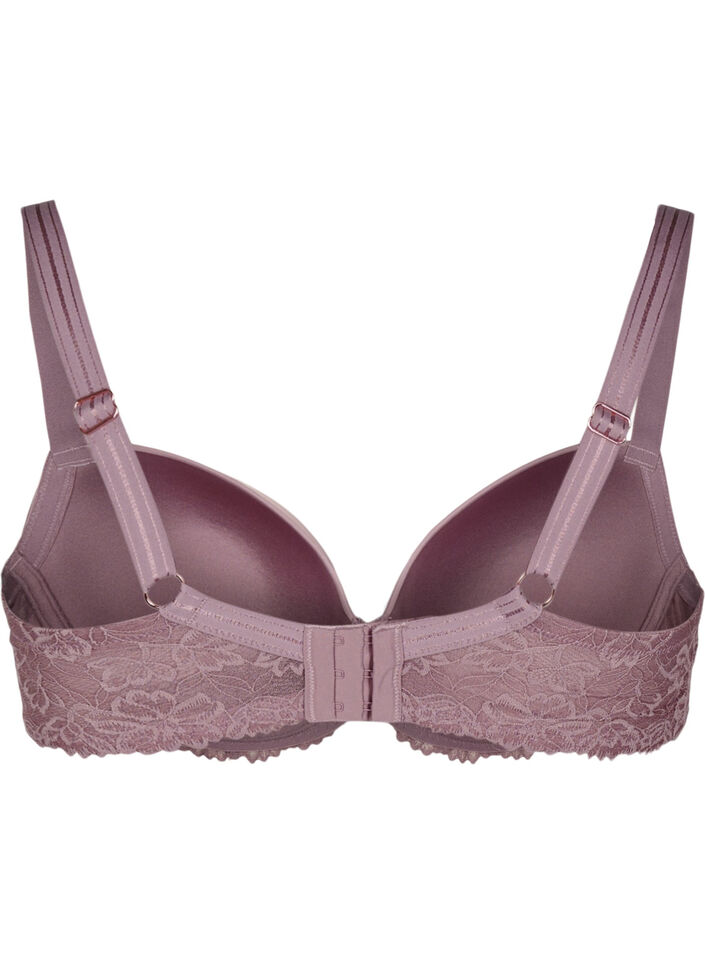 Soutien-gorge moulé avec dentelle et coupes lisses, Rose, Packshot image number 1