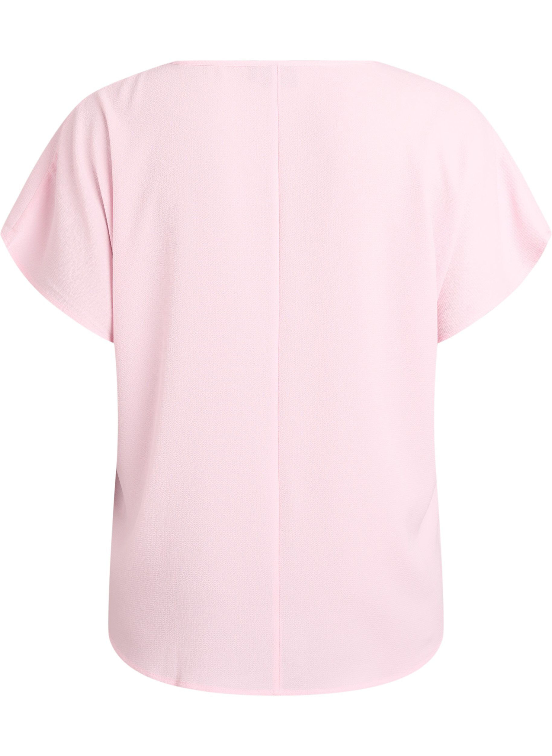 Zizzi Blouse &agrave; manches courtes et encolure ronde, Rose, Packshot image number 1