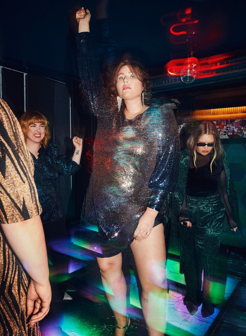 Robe à paillettes avec manches bouffantes, Evening Blue Cobber, Image image number 1