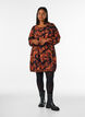 Robe courte en coton avec un ourlet &eacute;lastique et des manches longues, Noir, Model image number 1
