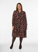 Robe &agrave; imprim&eacute; int&eacute;gral et volant superpos&eacute;, Noir, Model image number 0