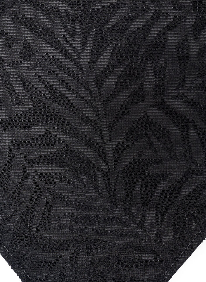 Culotte de bikini br&eacute;silienne en maille structur&eacute;e, Noir, Packshot image number 2