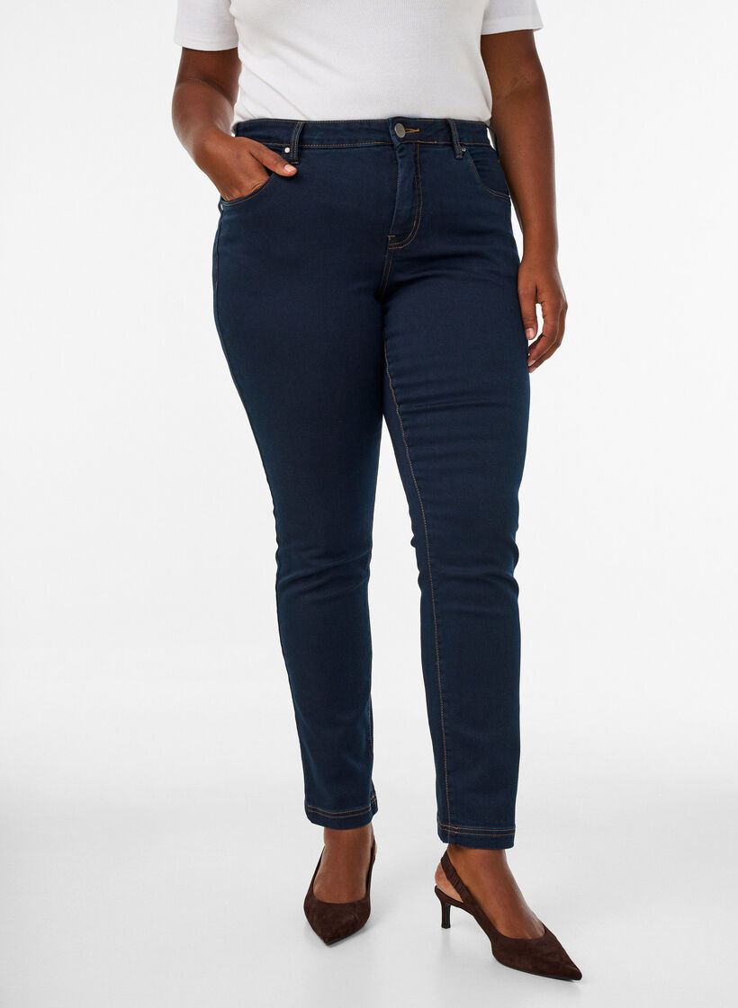 Jeans Emily Slim fit &agrave; taille r&eacute;guli&egrave;re, Bleu, Model image number 3