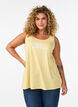 Top en coton avec forme en A, Jaune, Model image number 0