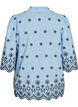 Blouse avec manches 3/4 et motif brod&eacute;, Bleu, Packshot image number 1