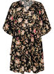 Robe fleurie en lin et viscose avec une taille empire, Noir, Packshot image number 0
