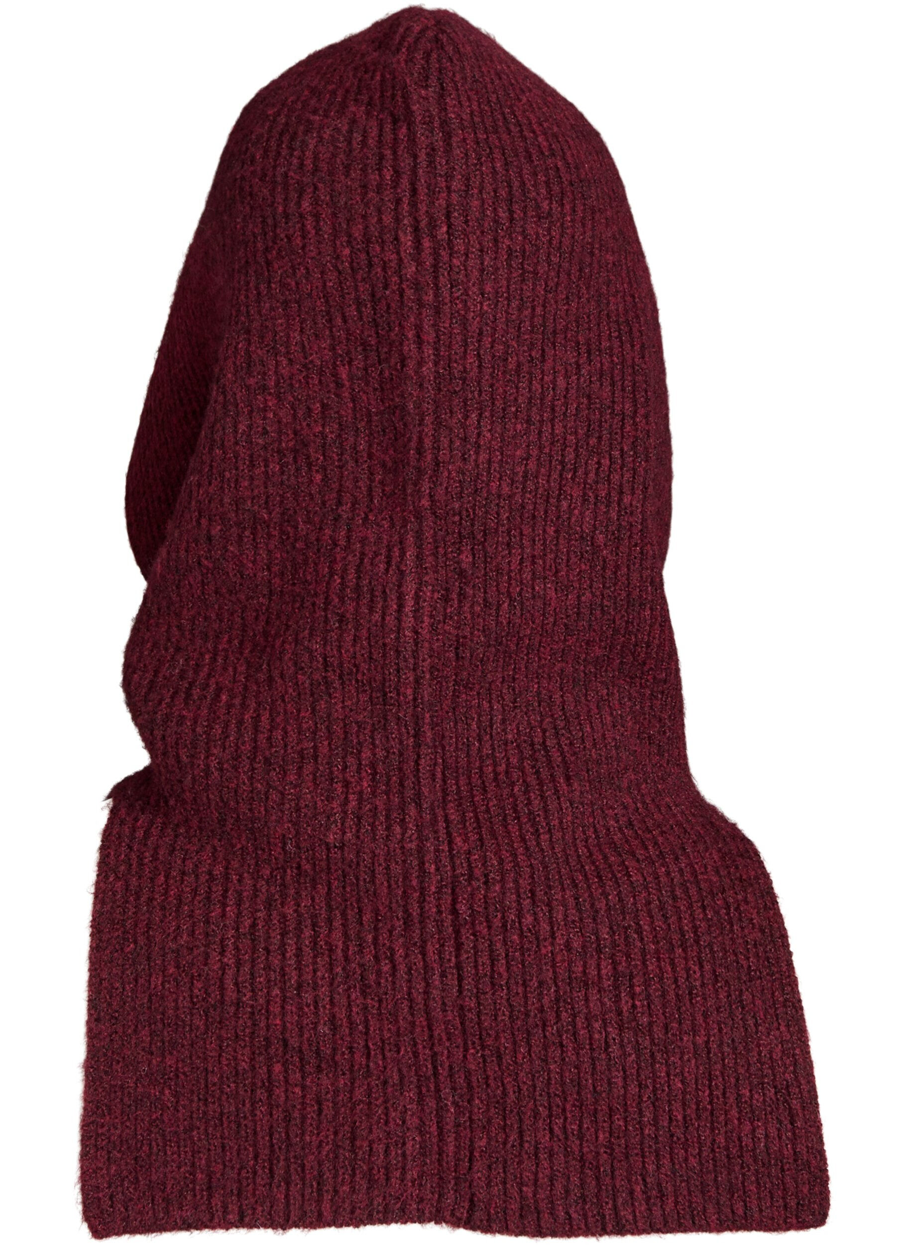 Zizzi Balaclava tricot&eacute;e avec cordons, Bordeaux fonc&eacute;, Packshot image number 1