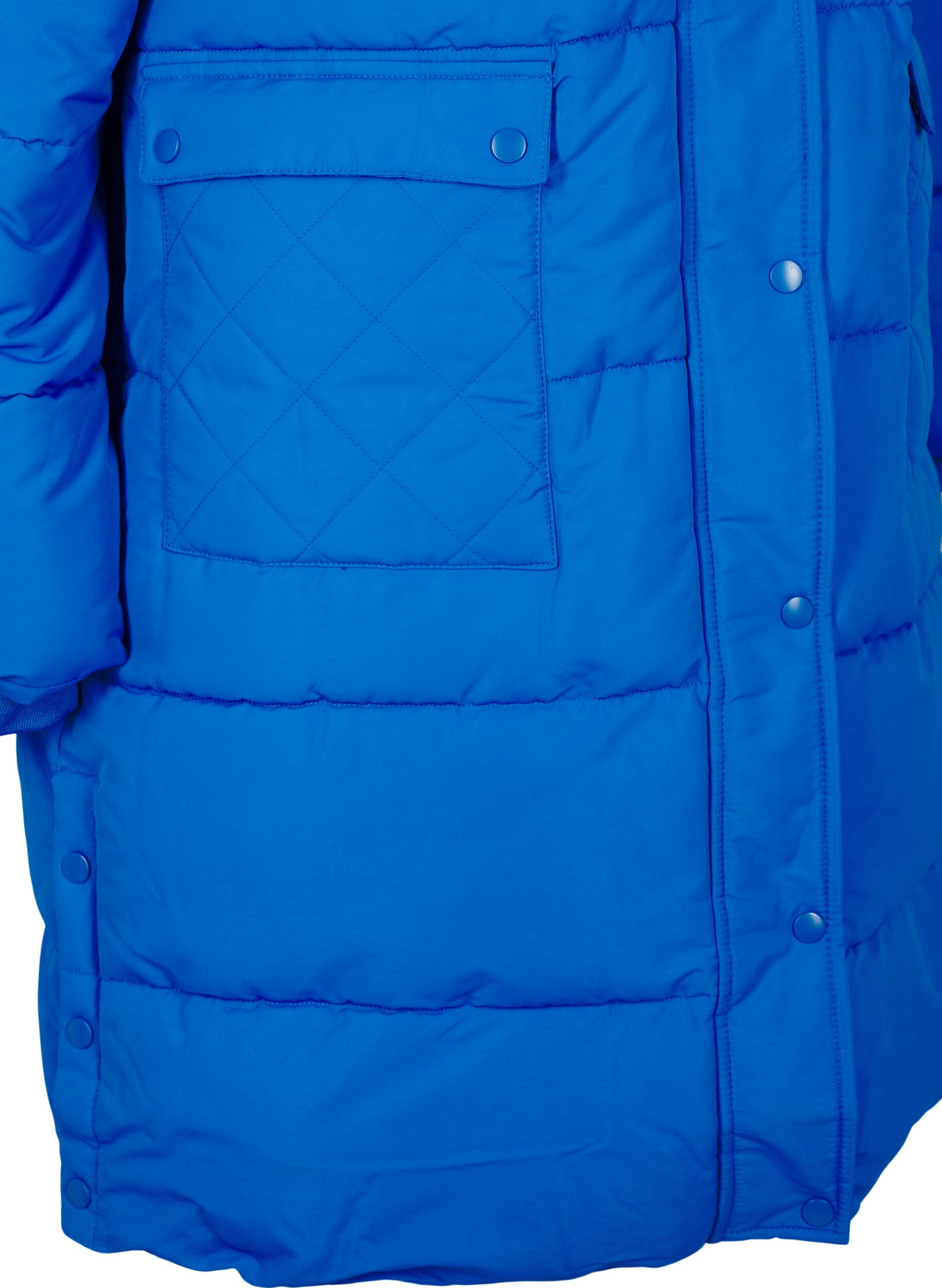 Zizzi Longue veste polaire avec poches et capuche, Bleu, Packshot image number 3