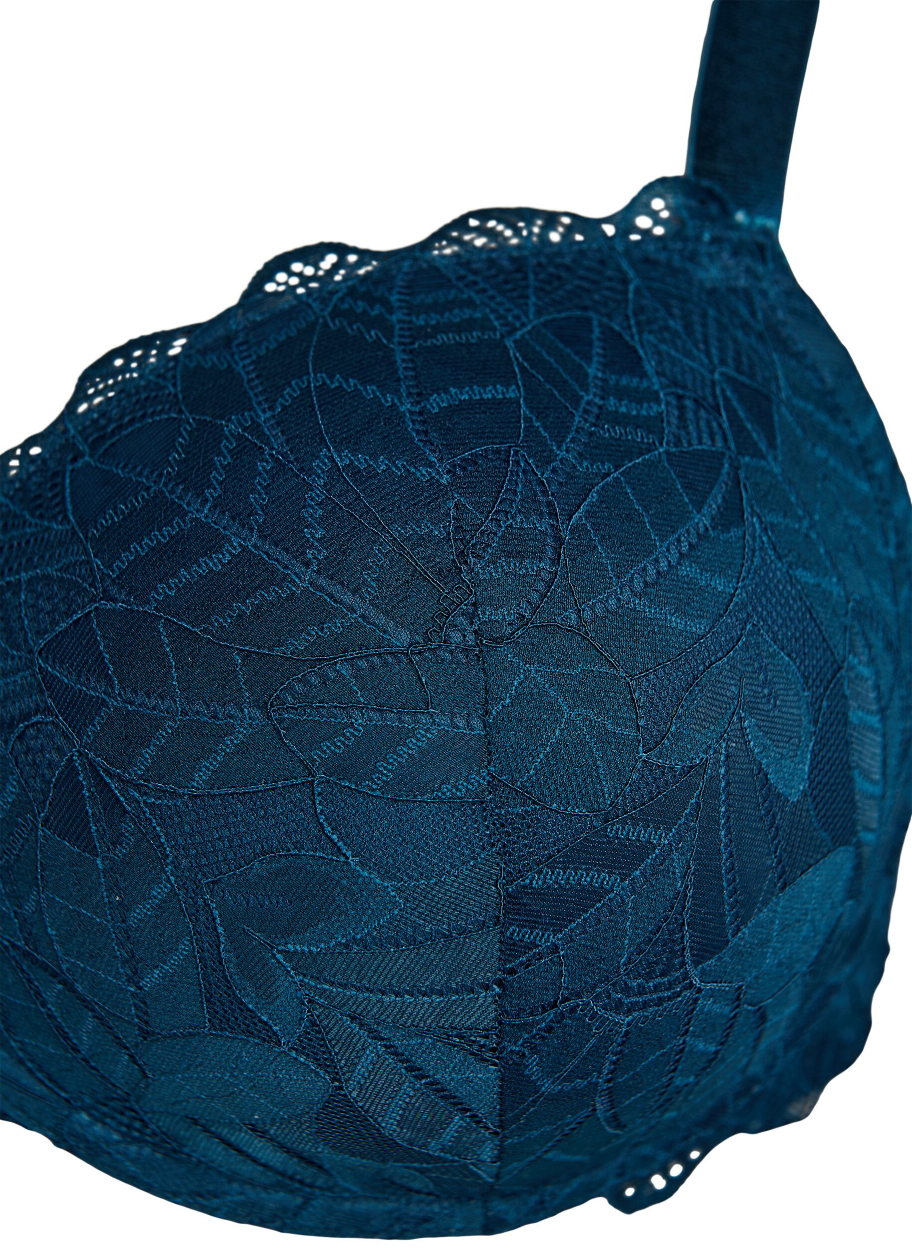 Zizzi Soutien-gorge en dentelle et &agrave; bonnets moul&eacute;s, Bleu, Packshot image number 2