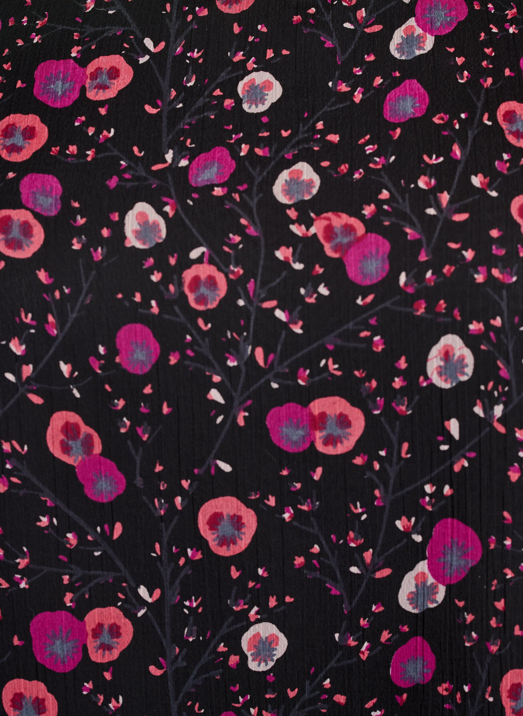 Zizzi Blouse fleurie en mousseline &agrave; manches transparentes, Noir, Packshot image number 2