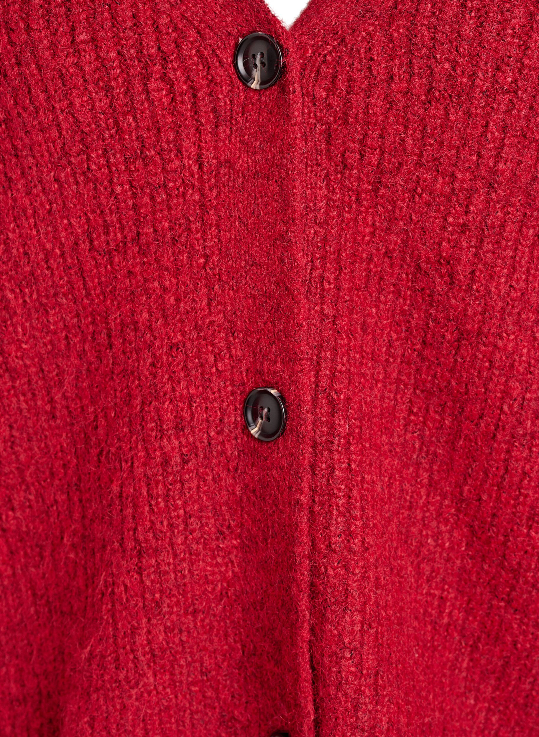 Zizzi Cardigan en maille &agrave; col V, Bordeaux, Packshot image number 2