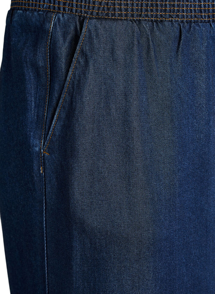 Culotte en lyocell jambes larges aspect denim, Bleu, Packshot image number 2