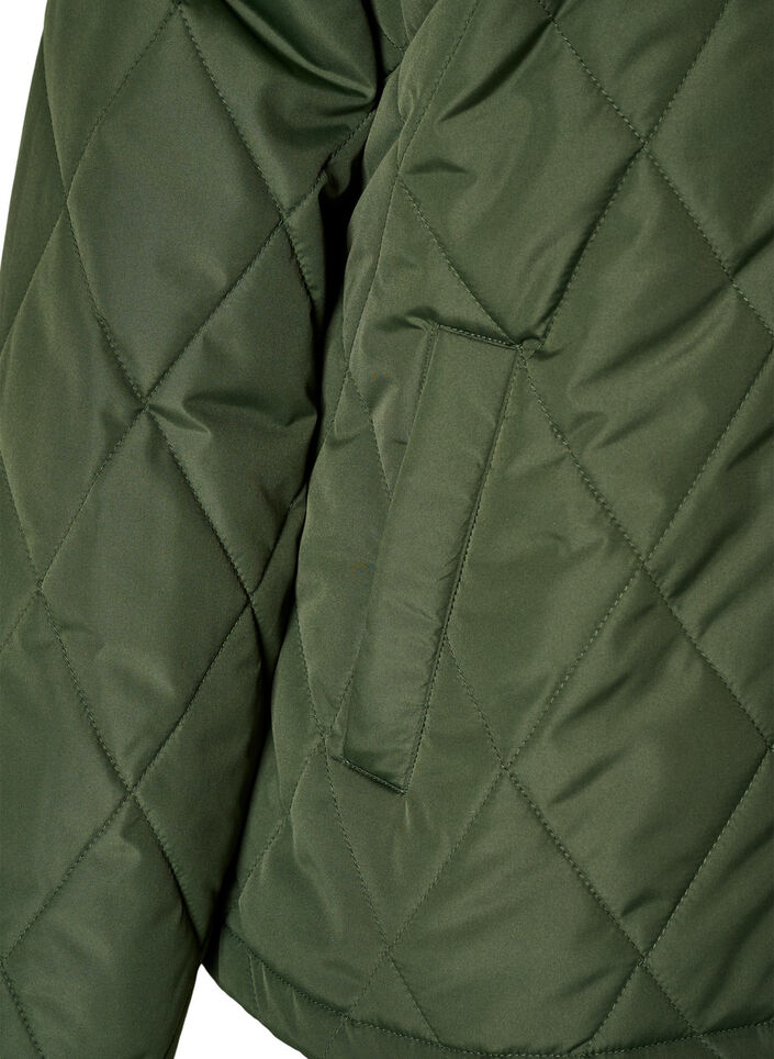 Veste l&eacute;g&egrave;rement matelass&eacute;e en losange, Vert, Packshot image number 3
