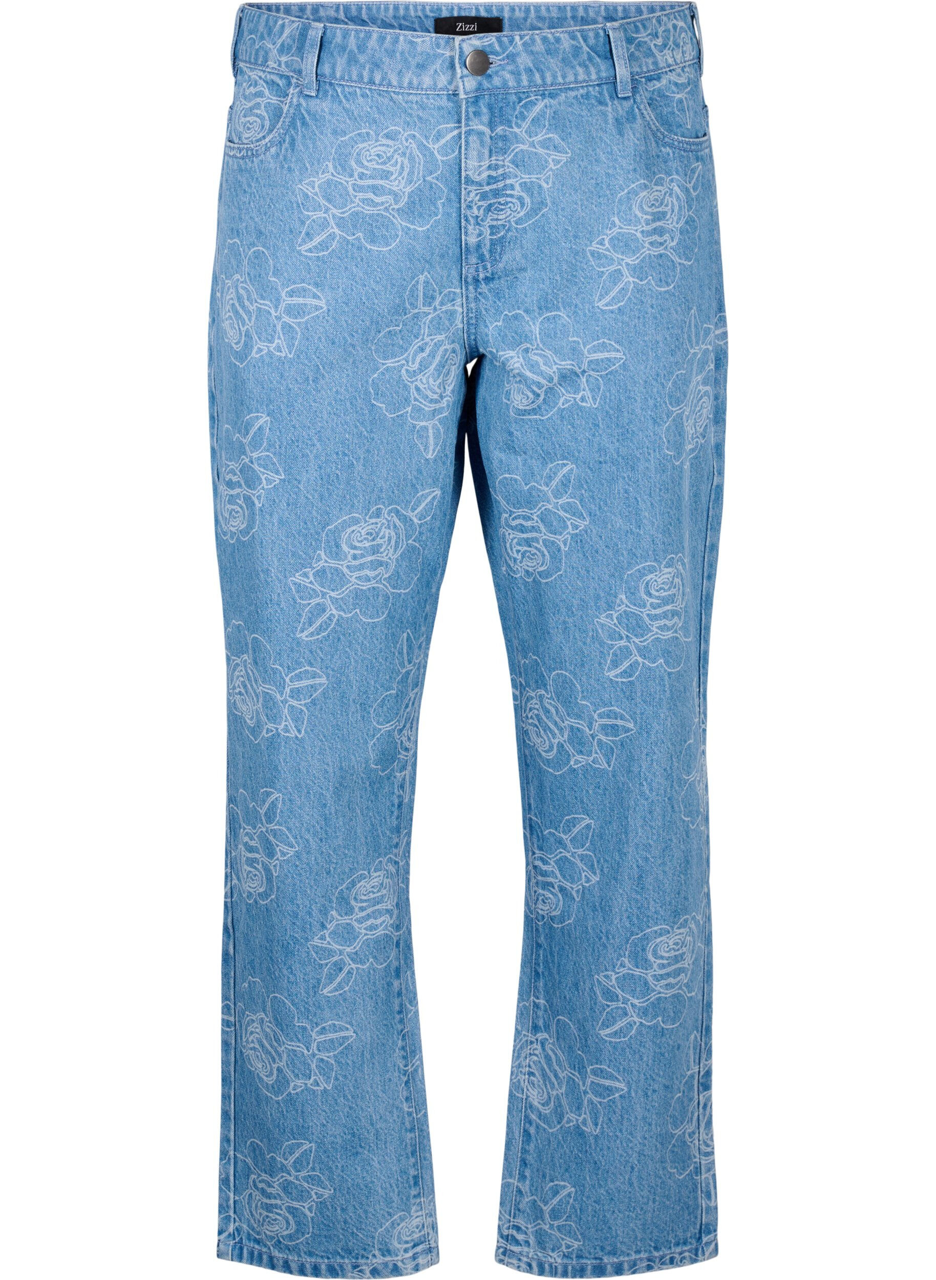 Zizzi Jean fleuri Vera, Bleu Clair, Packshot image number 0