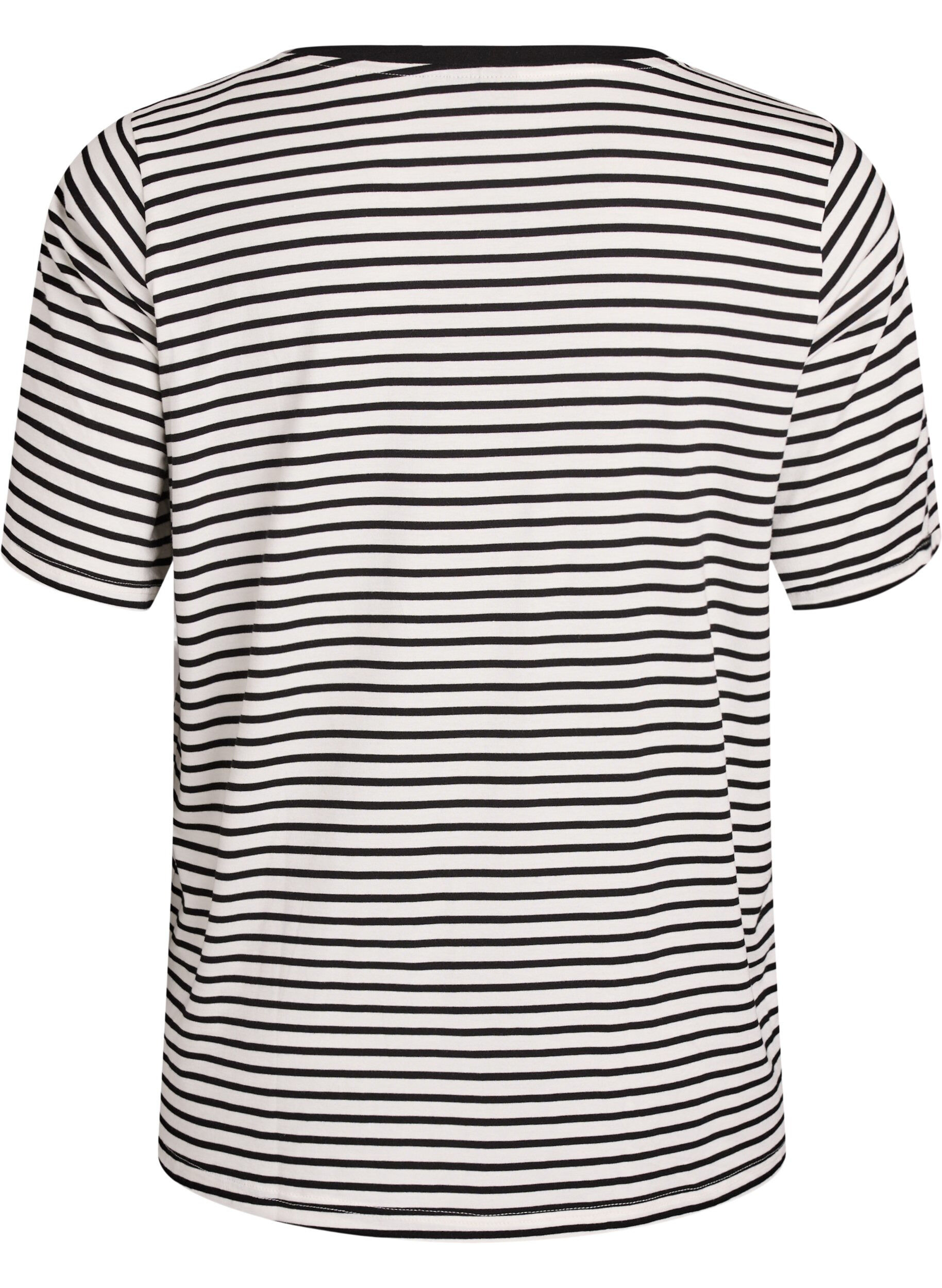 ZizziT-shirt en TENCEL&trade; Lyocell &agrave; rayures, Blanc, Packshot image number 1