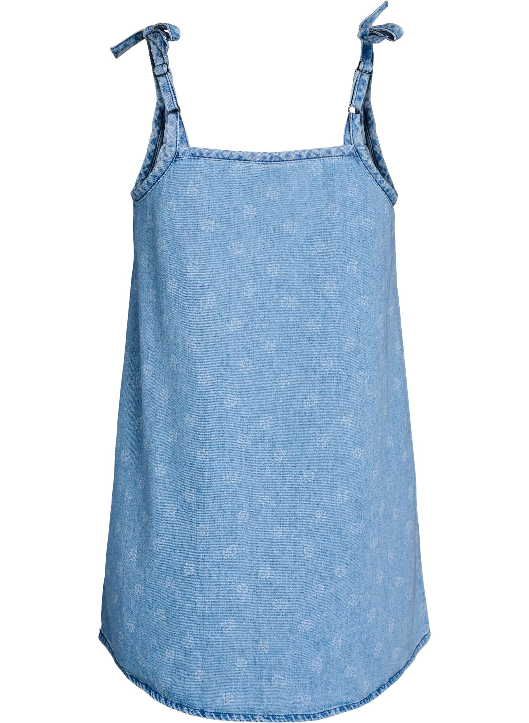 Zizzi Robe courte en denim avec bretelles r&eacute;glables, LBD w. Flower, Packshot image number 1