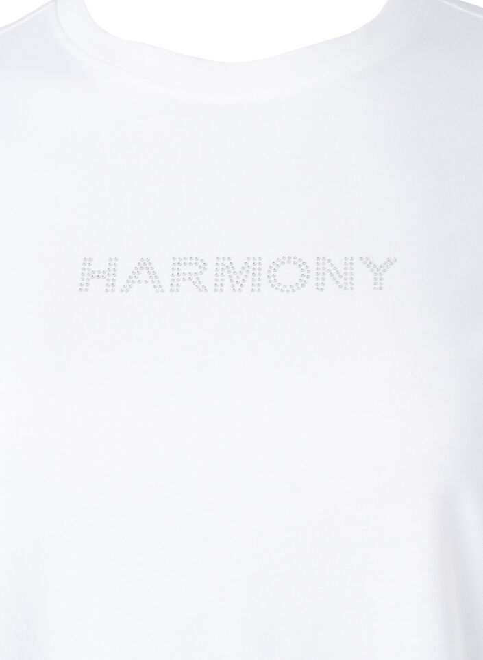 T-shirt en coton biologique avec texte, White HARMONY, Packshot image number 2