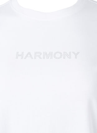 T-shirt en coton biologique avec texte, White HARMONY, Packshot image number 2