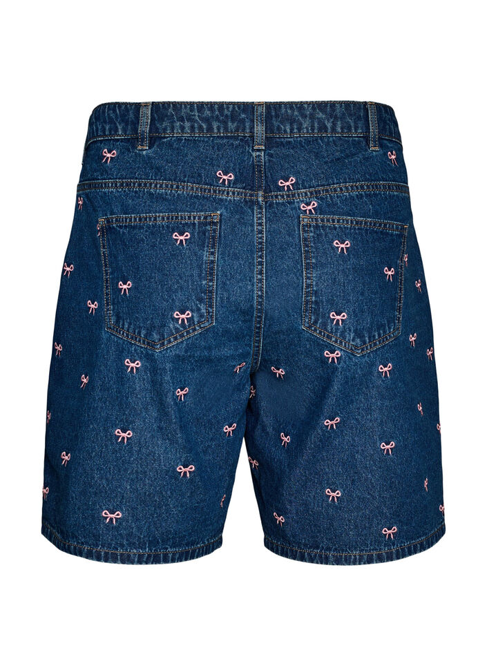 Short en jean brod&eacute;, Bleu, Packshot image number 1