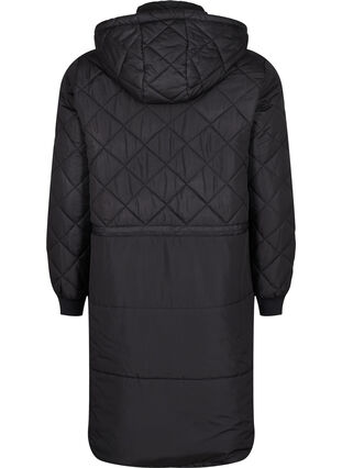 Veste matelassée à capuche et taille ajustable, Black, Packshot image number 1