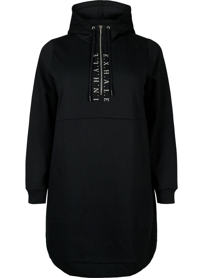 Robe pull de style sportif avec capuche, Black/Grey, Packshot image number 0