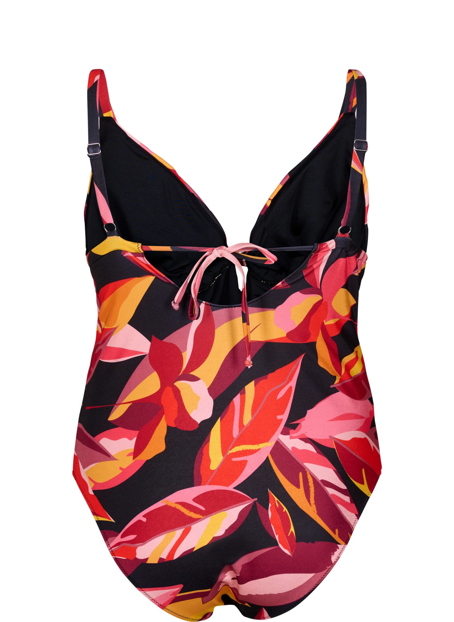 Zizzi Maillot de bain avec d&eacute;collet&eacute; en V et liens &agrave; nouer, Rouge, Packshot image number 1