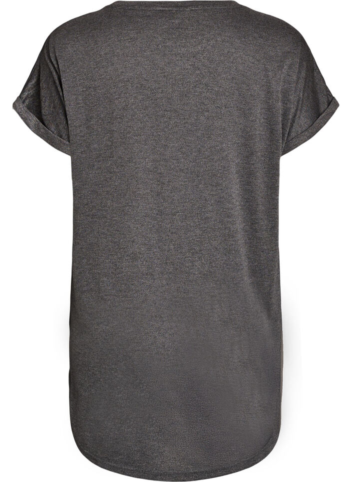 Chemise de nuit &agrave; manches courtes avec imprim&eacute; de texte, Noir, Packshot image number 1