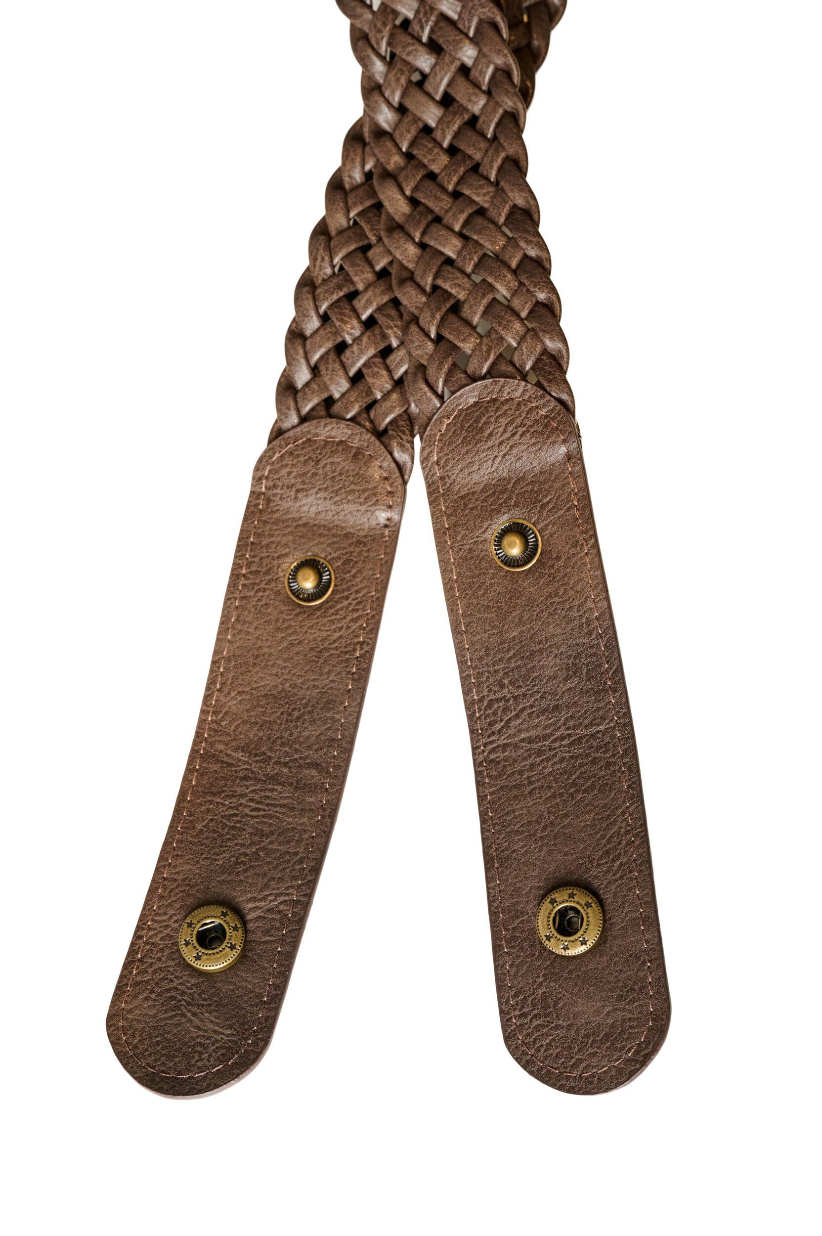 ZizziCeinture tress&eacute;e &eacute;lastique, Marron, Packshot image number 1