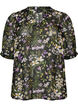 Blouse &agrave; imprim&eacute; floral et col V, Noir, Packshot image number 0