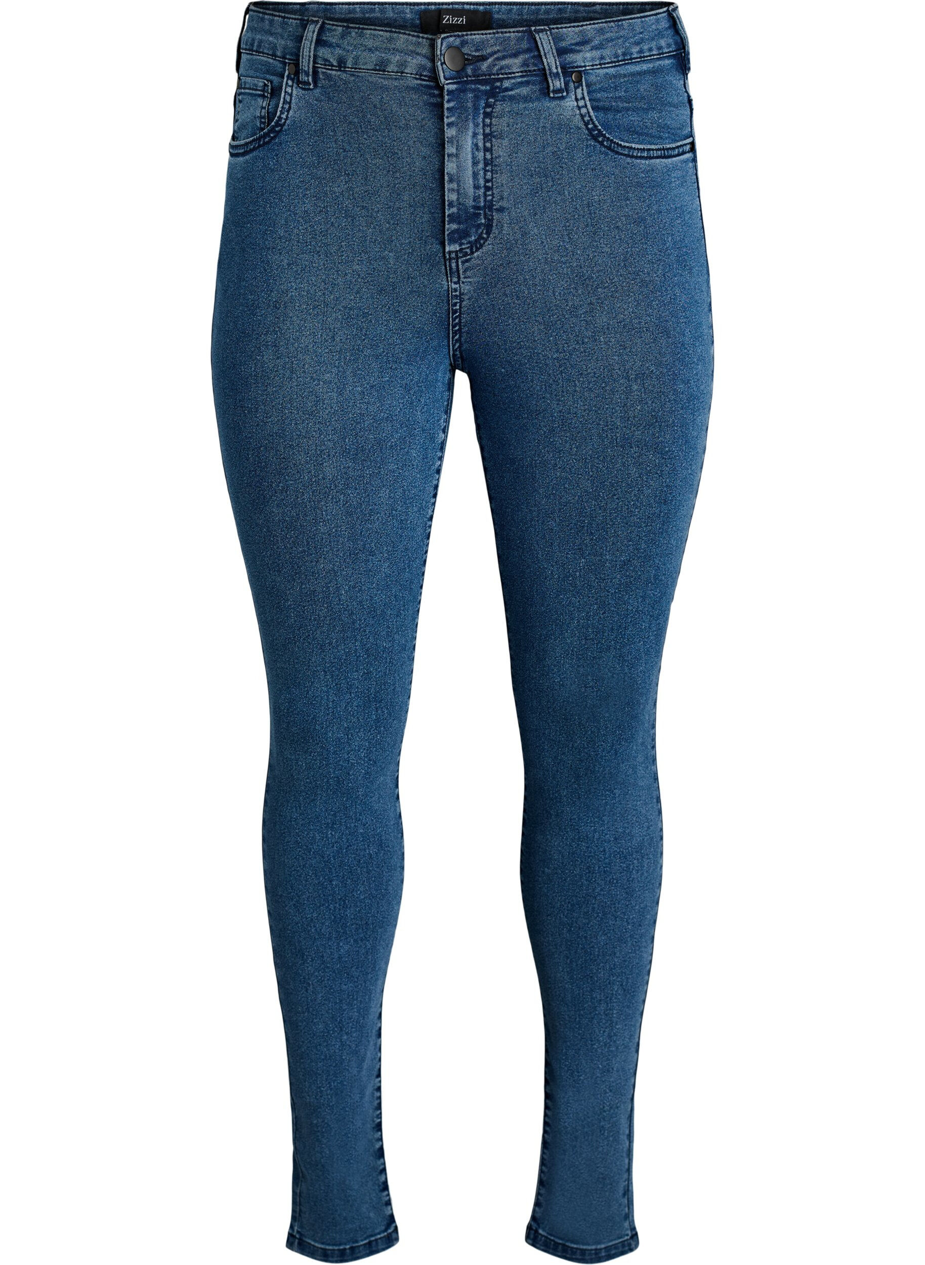 Zizzi Jean Amy taille haute coupe super slim, Bleu, Packshot image number 0