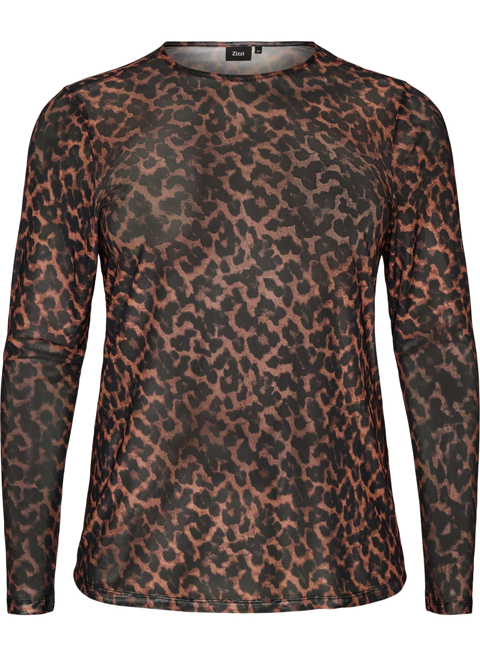 ZizziBlouse en maille avec imprim&eacute;, Marron, Packshot image number 0